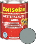 Consolan Holzfarbe Wetterschutzfarbe, 2,5l, au&szlig;en, wetterfest, silbergrau,