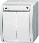 Busch-Jaeger Jalousieschalter Ocean 2601/4 W-54, alpinwei&szlig;, Aufputz, Feuchtraum
