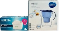 Brita Wasserfilter-Kanne Marella Cool, 2,4 Liter, aus Kunststoff, blau, inkl. 1