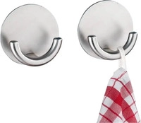 Wenko Klebehaken Wandhaken Rondo matt, 4466190100, bis 1kg, Edelstahl, silber matt