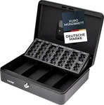 HMF Geldkassette 42152, mit Zylinderschloss, 30x9x24 cm, schwarz, mit...