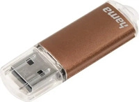 Hama USB-Stick Laeta 91076, 32 GB, 68x, bis 10 MB/s, mit Metallgeh&auml;use, braun