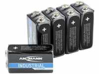 Ansmann Batterien Industrial Lithium 9V Block, E-Block, 6LR61, 5 Stück, Grundpreis: