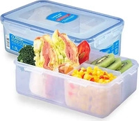 LocknLock Frischhaltedose HPL817C, aus Kunststoff, 1 Liter, mit 3 Innenboxen,
