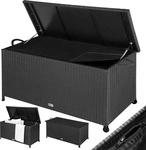CASARIA Gartenbox 102318, aus Polyrattan, 117 x 53 x 60cm, 270 Liter, schwarz,