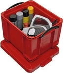 Really-Useful-Box Aufbewahrungsbox 35R, 35Liter, mit Deckel, Kunststoff, rot,...