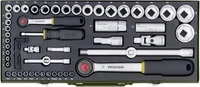 Proxxon Steckschl&uuml;ssel 23040, 56-teilig, 4 - 32mm, 1/2 und 1/4 Zoll Umschaltknarren