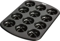 Kaiser Backform Inspiration, f&uuml;r 12 Gugelhupf-Muffins, Stahl, 38 x 27 x 3,5 cm,