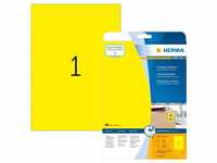 Herma Universaletiketten 4421, Special, gelb, 210 x 297mm, ablösbar, 20 Blatt, 20
