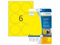 Herma 8035 Signal-Etiketten wetterfest Ø 85mm gelb, 150 Stück