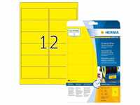 Herma Folienetiketten 8029 Signal, gelb matt, 99,1 x 42,3mm, wetterfest, 25 Blatt,