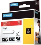 Dymo 1805422 Rhino 19mm Schriftband IND wei&szlig; rot, Grundpreis: &euro; 3,34 / m