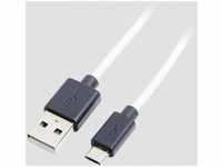 LogiLink Ladekabel Style, CU0063, grau / weiß, USB A auf Micro USB,1,8m