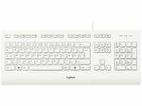 Logitech Tastatur Corded Keyboard K280e, USB, mit Handballenauflage, weiß