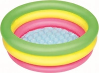 Bestway Planschbecken Swim Squad 51128, ab 2 Jahren, mit 3 Luftringen, bis 41 Liter,