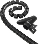 Hama Kabelschlauch 00220997, schwarz, Spiralschlauch, 30 mm x 1,5 m