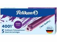 Pelikan Füllerpatronen 4001 GTP5, violett, Großraumpatronen, 5 Stück, Grundpreis: