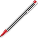 Lamy Kugelschreiber logo M205, Geh&auml;use silber/rot, Edelstahl, Schreibfarbe rot