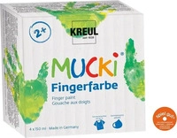 Kreul Fingerfarbe Mucki 2314, 4 Farben je 150ml, auswaschbar, Grundpreis: &euro;