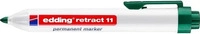 Edding Permanentmarker retract 11, Strichbreite 1,5 - 3 mm, mit Druckknopf, gr&uuml;n