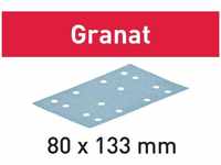 Festool Schleifpapier Granat STF 80x133 P60 GR/50, Körnung 60, 133 x 80mm, 50