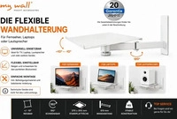 myWall Lautsprecher-Wandhalterung H20L, bis 35kg Tragkraft, silber, schwenkbar &