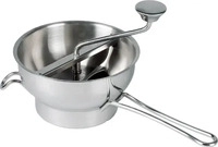 Gefu Passierm&uuml;hle 24200 Flotte Lotte manuell, silber, &Oslash; 20,5cm, mit 2...