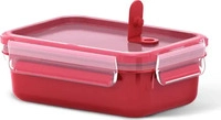 Emsa Mikrowellengeschirr Clip & Micro, rot, aus Kunststoff, Dose eckig, mit