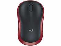 Logitech Maus M185 Wireless Mouse, schwarz / rot, 3 Tasten, 1000 dpi