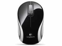 Logitech Maus M187 Wireless Mouse, 3 Tasten, 1000 dpi, schwarz / weiß