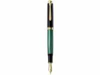 Pelikan Füller Souverän M1000, Feder B, schwarz/grün, 18-Karat Goldfeder
