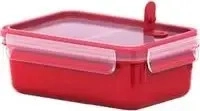 Emsa Mikrowellengeschirr Clip & Micro, rot, aus Kunststoff, Dose eckig, mit 2
