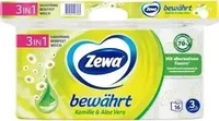 Zewa bew&auml;hrt Kamille, 3-lagig, Tissue, 16 Rollen a 150 Blatt Toilettenpapier