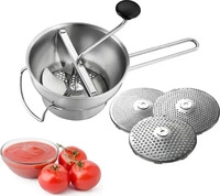 Gefu Passierm&uuml;hle 89210 Flotte Lotte manuell, silber, &Oslash; 21 cm, mit 3 Lochscheiben,