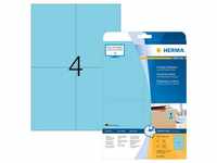 Herma Universaletiketten 4563, Special, blau, 105 x 148mm, ablösbar, 20 Blatt, 80