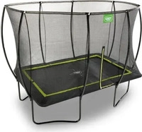 EXIT-Toys Trampolin Silhouette, outdoor, 244 x 366cm, schwarz/neongr&uuml;n, mit Netz,