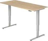 Hammerbacher Schreibtisch XDSM 19, eiche / silber, elektrisch h&ouml;henverstellbar, 180