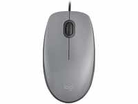 Logitech Maus M110 Silent Mouse, 3 Tasten, 1000 dpi, geräuscharm, grau