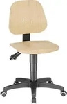 bimos Arbeitsstuhl Unitec 2, buche natur, mit Rollen, Holz, bis 120 kg