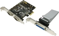 LogiLink PCI-Express-Karte PC0033 PCI Controller, mit 1x D-SUB 25-Pin und 2x RS232