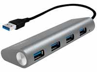 LogiLink USB-Hub UA0307, 4-fach, 4 USB-Geräte an 1 PC, mit Metallgehäuse, USB 3.0