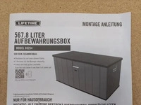 Lifetime Gartenbox 60254, aus Kunststoff, 151 x 72 x 69cm, 570 Liter, lichtgrau