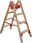 Euroline Stehleiter Nr. 10577, 1057705, beidseitig begehbar, aus Holz, bis 150kg, mit