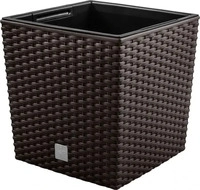 Prosperplast Rato Low &Uuml;bertopf, dunkelbraun, 26 x 27 x 26 cm, aus Kunststoff, f&uuml;r