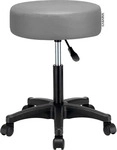 CASARIA Drehhocker 108052, Kunstleder, mit Rollen, grau