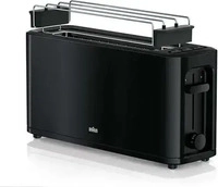 Braun Toaster PurEase HT3110BK, 7 R&ouml;ststufen & Auftaufunktion, schwarz, 1000 Watt,