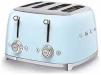 Smeg Toaster TSF03PBEU 50er Retro Style, 4 Scheiben, 2000 Watt, Edelstahl,