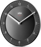 Braun Wanduhr BC06B, Kunststoff, analog, Funkuhr, &Oslash; 20 cm, schwarz, lautlos