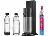 Sodastream Wassersprudler Duo, schwarz, inkl. 1 Zylinder, Glasflasche und PET-Flasche