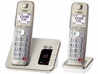 Panasonic Telefon KX-TGE262GN, champagner, Großtastentelefon, schnurlos, mit